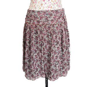 Caroll floral silk print skirt size 40  Side zipper and waist tie